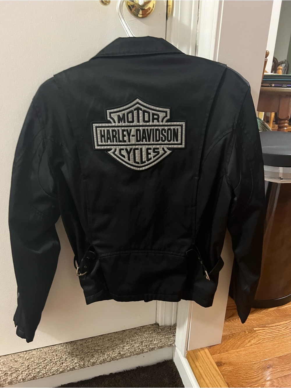 Harley-Davidson Black Biker Jacket with Chest Patch - Picture 2 of 8